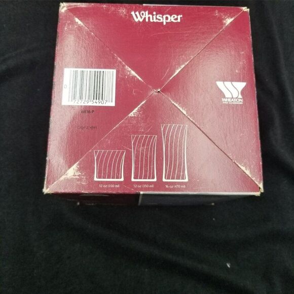 Vintage 80s Wheaton Glass Whisper 12 oz Lot 4 All Purpose Tumblers 5" New - Picture 5 of 5